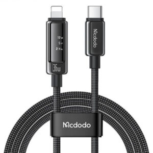 کابل شارژ تایپ سی به لایتنینگ 36 واتی با صفحه نمایش OLED مک دودو 1.2 متری مدل Mcdodo CA-8880