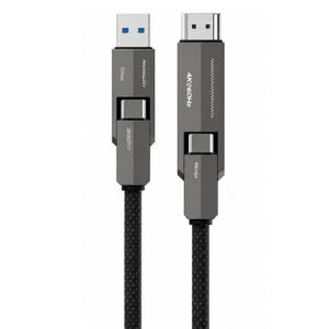 کابل دوسر تایپ سی 4 کاره HDMI و USB-A پاورولوژی مدل Powerology PCAB034BK